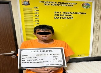Sat Resnarkoba Polresta Pekanbaru Berhasil Amankan Tersangka Kepemilikan Narkotika Jenis Shabu