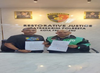 Polresta Pekanbaru Gelar Restortaive Justice Kasus Penganiayaan Ojol