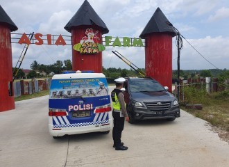 Antisipasi Kepadatan Libur Panjang Di Kota Pekanbaru Riau, Satlantas Patroli Di Tempat Wisata