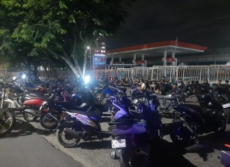 Razia Gabungan Polresta Pekanbaru Dan Polsek Bukit Raya, 30 Unit Sepeda Motor Diamankan Di Jalan Jend. Sudirman Pekanbaru. 