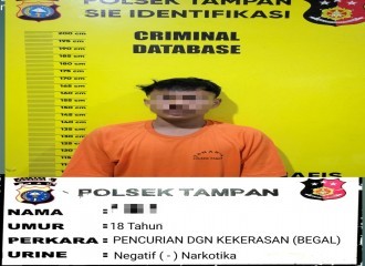 Pelaku Begal (CURAS) Di Kota Pekanbaru Ditangkap Di Wilayah Hukum Polsek Tampan Polresta Pekanbaru. 