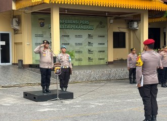 Polresta Pekanbaru Gelar Apel Personel, Pastikan Kesiapan Pelaksanaan Tugas