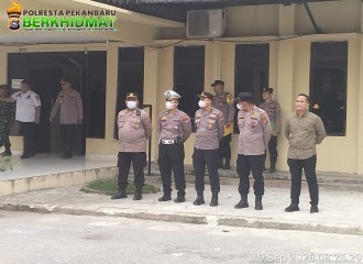 Polsek Binawidya Gelar Apel Kesiapsiagaan Karhutla Bersama Forkopimcam Dan Ormas